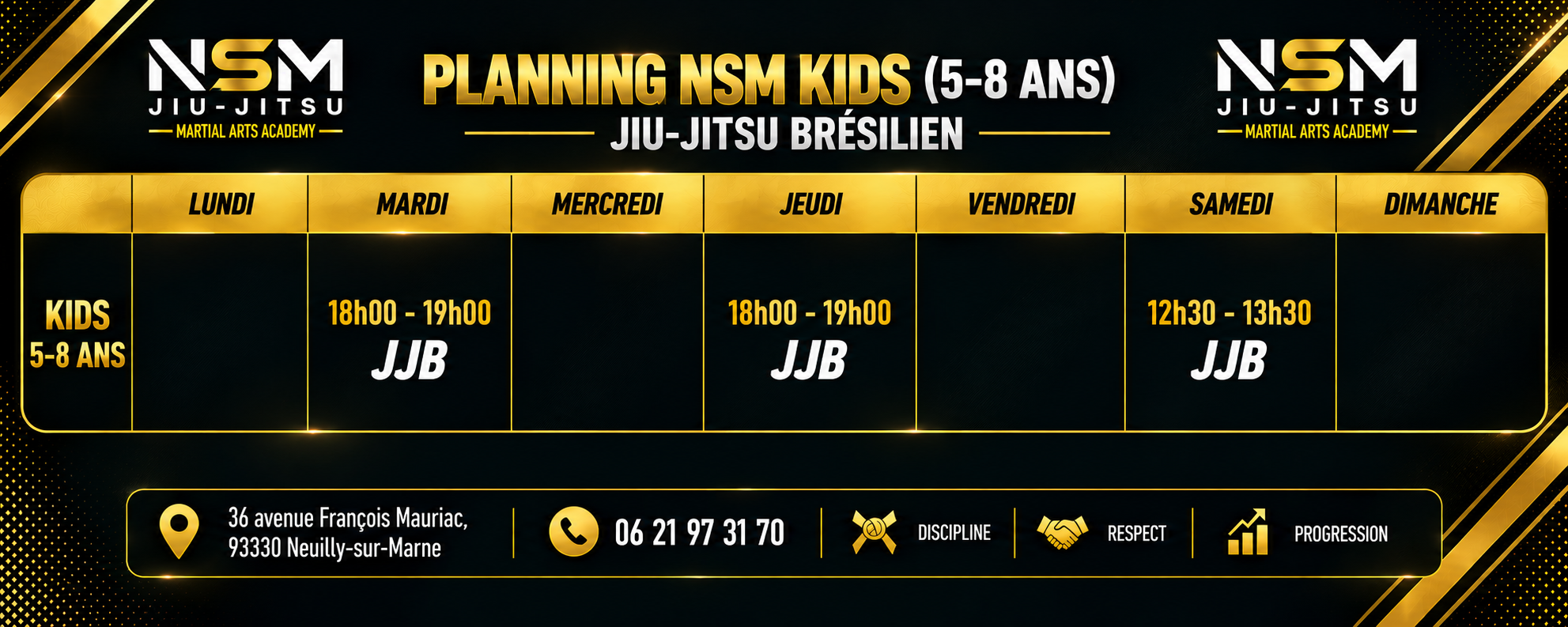 Planning NSM Kids – 5 à 8 ans