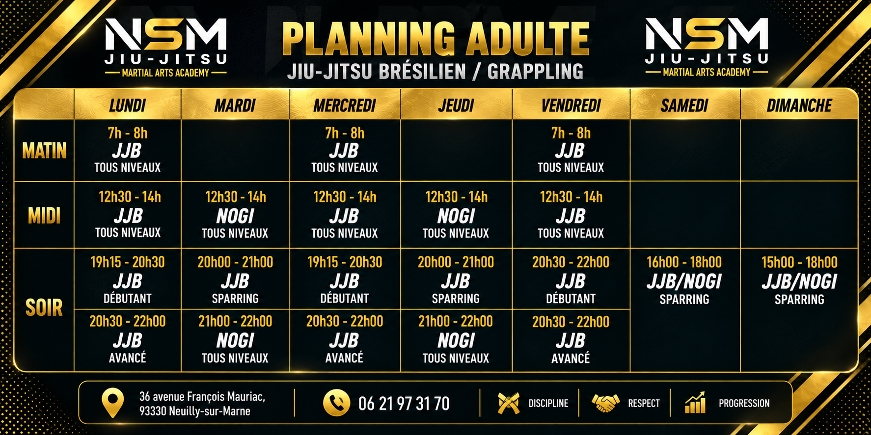 Planning NSM Adultes